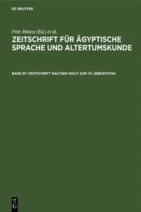 Festschrift Walther Wolf zum 70. Geburtstag_cover