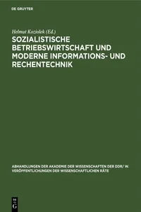 Sozialistische Betriebswirtschaft und moderne Informations- und Rechentechnik_cover