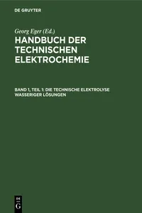 Die technische Elektrolyse wasseriger Lösungen_cover