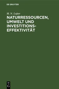 Naturressourcen, Umwelt und Investitionseffektivität_cover