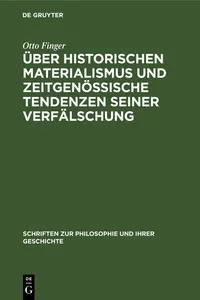 Über historischen Materialismus und zeitgenössische Tendenzen seiner Verfälschung_cover