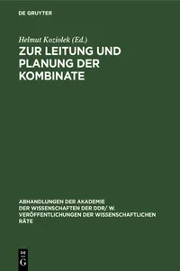Zur Leitung und Planung der Kombinate_cover