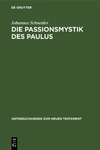 Die Passionsmystik des Paulus_cover