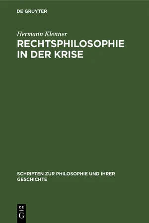 Rechtsphilosophie in der Krise