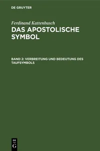 Verbreitung und Bedeutung des Taufsymbols