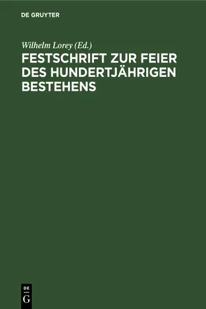 Festschrift zur Feier des hundertjährigen Bestehens