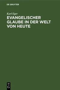 Evangelischer Glaube in der Welt von heute_cover