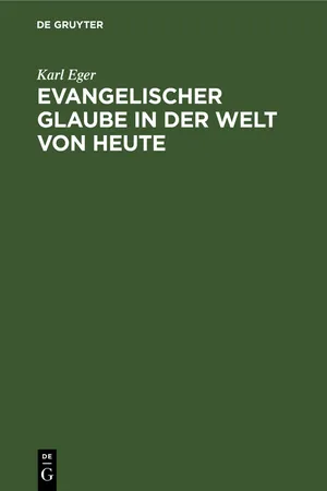Evangelischer Glaube in der Welt von heute
