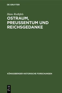 Ostraum, Preussentum und Reichsgedanke_cover