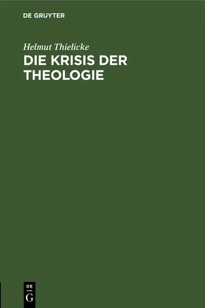 Die Krisis der Theologie