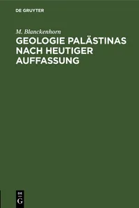 Geologie Palästinas nach heutiger Auffassung_cover