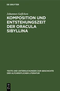 Komposition und Entstehungszeit der Oracula Sibyllina_cover