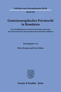 Gemeineuropäisches Privatrecht in Rumänien._cover