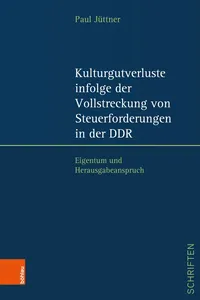 Kulturgutverluste infolge der Vollstreckung von Steuerforderungen in der DDR