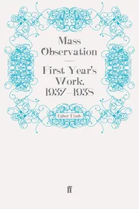 First Year's Work, 1937-1938_cover