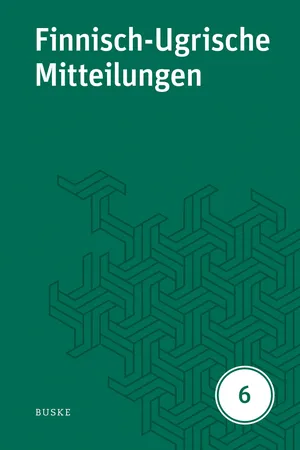 Finnisch-Ugrische Mitteilungen Band 6