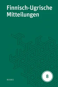 Finnisch-Ugrische Mitteilungen Band 8