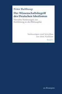 Der Wissenschaftsbegriff des Deutschen Idealismus_cover