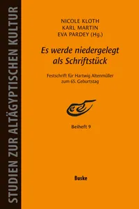 Es werde niedergelegt als Schriftstück. Festschrift für Hartwig Altenmüller