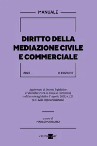 Manuale della mediazione civile e commerciale - 3a edizione 2025_cover
