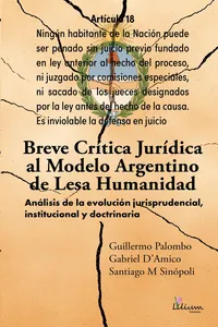 Breve crítica jurídica al modelo Argentino de Lesa Humanidad_cover