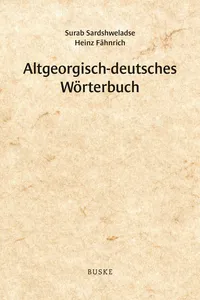 Altgeorgisch-deutsches Wörterbuch_cover