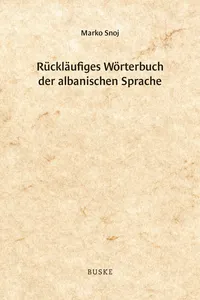 Rückläufiges Wörterbuch der albanischen Sprache_cover