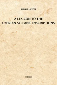 A Lexicon to the Cyprian Syllabic Inscriptions_cover