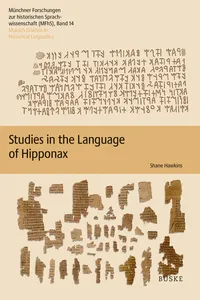 Studies in the Language of Hipponax_cover