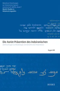 Die Aorist-Präsentien des Indoiranischen_cover