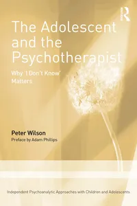 The Adolescent and the Psychotherapist_cover