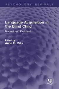 Language Acquisition in the Blind Child_cover