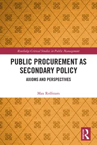 Public Procurement as Secondary Policy_cover