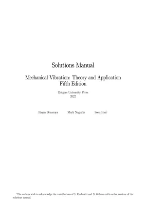 Mechanical Vibration, 5th Edition, Solutions Manual