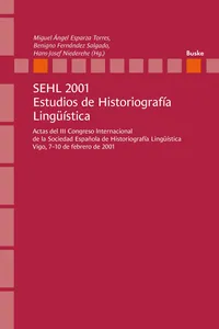 SEHL 2001. Estudios de Historiografía Lingüística