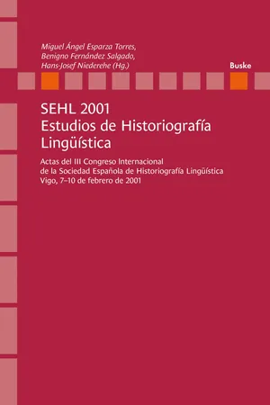 SEHL 2001. Estudios de Historiografía Lingüística