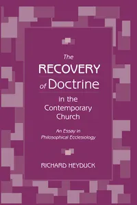 The Recovery of Doctrine in the Contemporary Church_cover