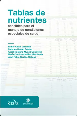 Tablas de nutrientes sensibles para el manejo de condiciones especiales de salud