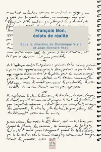 François Bon, éclats de réalité_cover