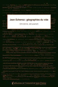 Jean Echenoz : géographies du vide_cover