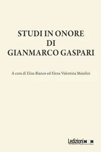 Studi in onore di Gianmarco Gaspari_cover