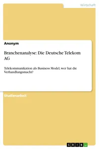 Branchenanalyse: Die Deutsche Telekom AG_cover