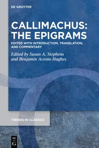 Callimachus: The Epigrams_cover