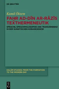 Faḫr ad-Dīn ar-Rāzīs Texthermeneutik