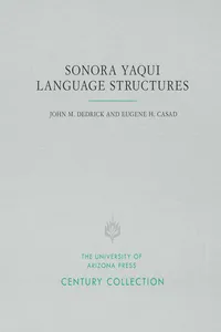Sonora Yaqui Language Structures_cover