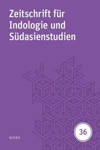 Zeitschrift für Indologie und Südasienstudien, Band 36_cover