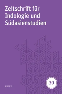 Zeitschrift für Indologie und Südasienstudien, Band 30_cover