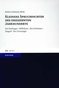 Kleinere Spruchdichter des dreizehnten Jahrhunderts_cover