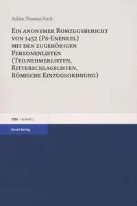 Ein anonymer Romzugsbericht von 1452 mit den zugehörigen Personenlisten_cover