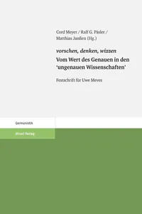 vorschen, denken, wizzen. Vom Wert des Genauen in den "ungenauen Wissenschaften"_cover